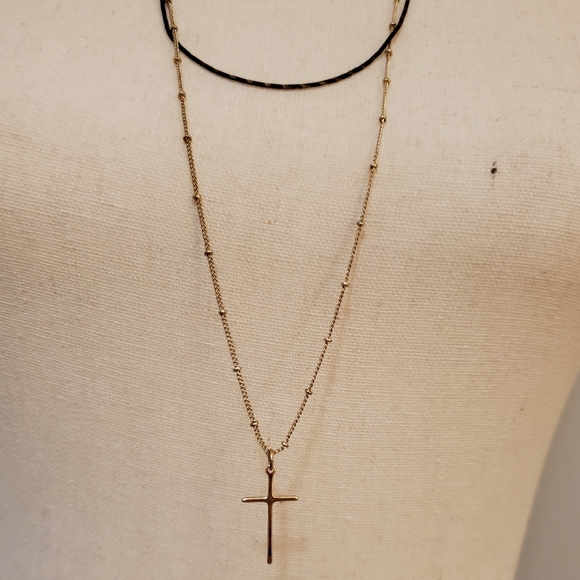 Express Three Row Layered Cross Necklace - Picture 2 of 7